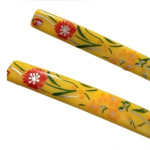 1970’s French Floral Hair Clips Barrettes in Yellow, 2.5” , Deadstock, Unworn - Fashionconservatory.com
