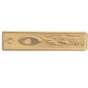 1980’s Vintage Gold Tone Tie Clip with Engraved Design and Faux Diamond Detail