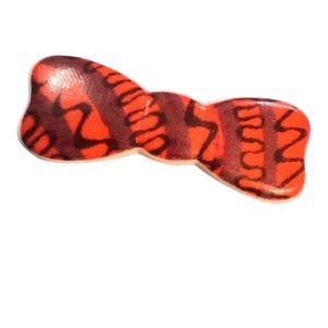 1980’s Vintage Mod Style French Bow Barrette Red, Deadstock/ Unworn