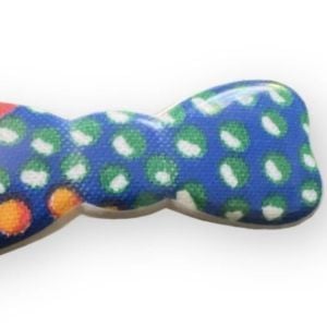 1980’s Vintage Mod Style French Bow Barrette, Blue Flower Power, Deadstock - Fashionconservatory.com
