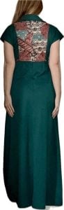 70s Dark Green Maxi Dress Mod Long XS S - Fashionconservatory.com
