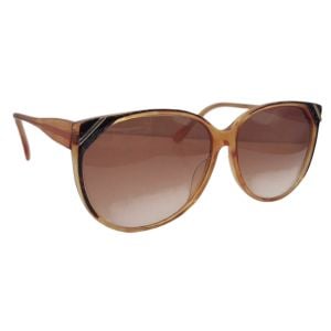 Vintage Oversized Sunglasses in Brown.  Oval Shaped Slight Cateye, by Sebastiano 