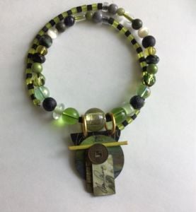 S. Bellows Green and Black and White Chokers - Fashionconservatory.com