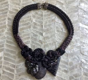 Alex and Lee Choker Black and Aubergine