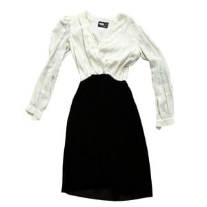 1950’s Cocktail Wiggle Dress, Black Velvet with a  Cream Shimmery Top, Small,  Made in Switzerland - Fashionconservatory.com