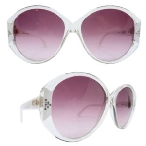 1970’s Clear & White Oversized Silhouette Sunglasses, Mod 1116, Made in Austria