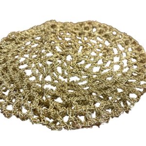 Gorgeous 1970’s Vintage Gold Metallic Crochet Beret, Pristine Condition, OSFM - Fashionconservatory.com