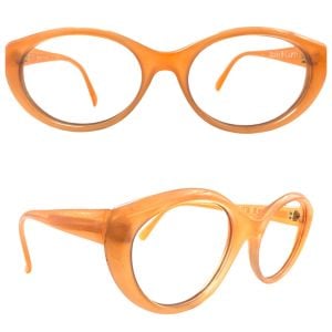 1990’s Vintage Diane Capt DC11 Orange Oval Eyeglasses/Sunglasses, Made in France