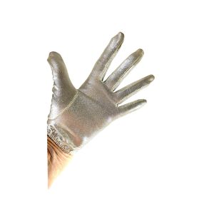 1960s silver metallic gloves Size S