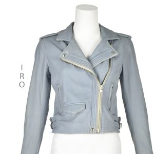 IRO Baby Blue Lamb Leather Asheville Moto Jacket FR38 Runs SMALL 2-4