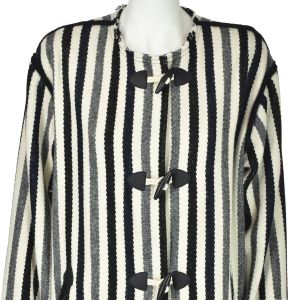 ISABEL MARANT ETOILE Striped Woven Wool Blend Coat Oversized FR38 US6-8 Medium - Fashionconservatory.com