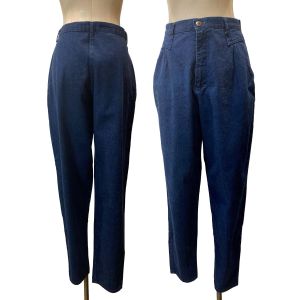 80s High Waist Pleated Tapered Mom Jeans  - Fashionconservatory.com