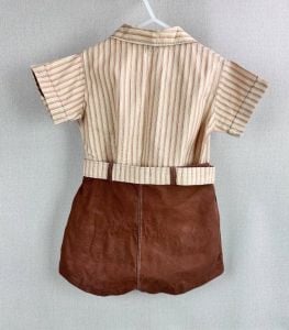 Vintage 1950s Boys Brown Stripe Jack Tar Togs Short Set, Size 3 - Fashionconservatory.com