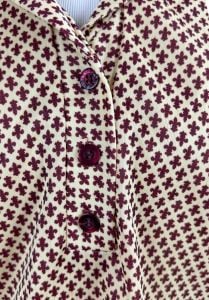 Vintage 50s Blouse, Tan and Brown Novelty Print, Spades, Jaree - Fashionconservatory.com