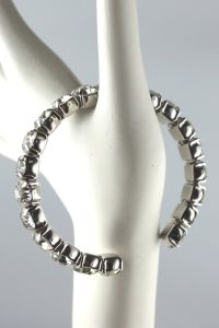 Large clear rhinestones flexible cuff bracelet 1950s-60s - Fashionconservatory.com