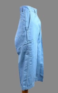 Vintage 50s Deadstock Light Blue Demin High Waist Jeans with Side Metal Zipper by Dungarettes - Fashionconservatory.com