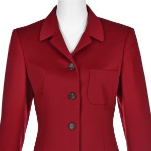 JIL SANDER Autumn Red 100% Cashmere Blazer w/ Patch Pockets SIZE DE36 US6 - Fashionconservatory.com
