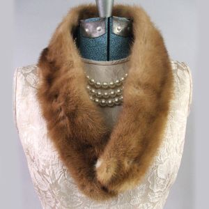 Honey Blonde Vintage 50s Mink Fur Scarf Shrug Stole