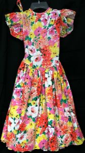 Kim Originals Multicolored Floral Dress Girls 12 Ruffle Sleeves