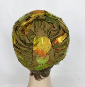 Vintage 70s Green Ombre Draped Pillbox Hat by Lane Bryant, Earthtones - Fashionconservatory.com