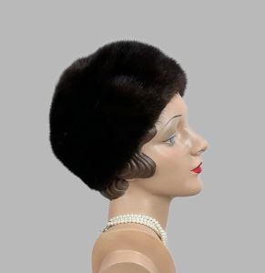 Vintage Dark Brown Mink Cloche Hat