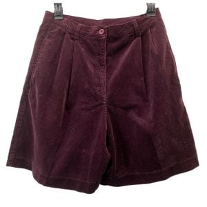 90s Plum Purple Winter Corduroy Pleated Shorts 