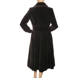 Vintage  1970s Black Velvet Coat Leo Chevalier Canadian Fashion Design Ladies M - Fashionconservatory.com