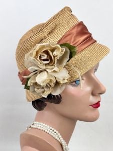 Vintage 60s Lilly Dache Straw Cloche Style Hat, Dachettes - Fashionconservatory.com