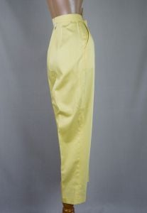 60s Bright Yellow Perma Press High Waisted Slacks NOS by Loomtogs - Fashionconservatory.com