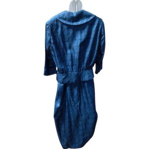 40's Deadstock Blue Floral Printed Jacket & Skirt Suit - Fashionconservatory.com