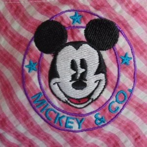 Mickey Mouse Check Nightshirt/Nightgown, L, Pink/White, Pocket - Fashionconservatory.com