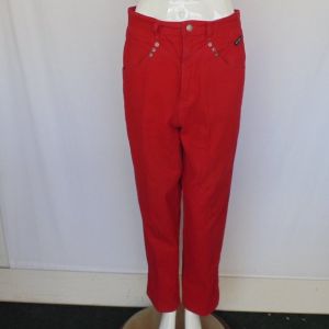 ROCKIES Jeans, 29'' Waist, Bold Red, High Rise/Mom, Pockets, Extra Rivets, Zips