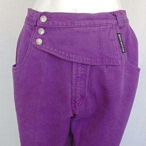 Purple Jeans, 27.5 Waist, High waist, Front Flap, Relaxed fit, Rockies - Fashionconservatory.com