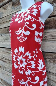Vintage 1960's Diamond Head Sportswear Red Hawaiian Maxi Dress - Fashionconservatory.com
