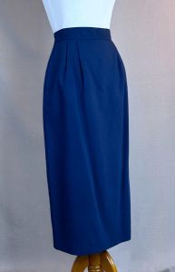 80s Navy Blue Pencil Skirt, Sz 8 by Michele - Fashionconservatory.com