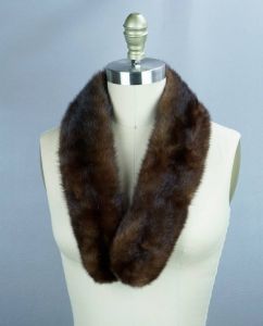 Vtg Dark Brown Mink Collar for Coats or Sweaters - Fashionconservatory.com