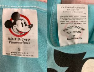 80s Mickey Mouse SpellOut Tank Top | Women Single Stitch Turquoise | S - Fashionconservatory.com