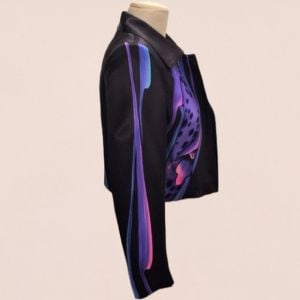 1980's Yolanda Lorente' Hand Painted Silk Wearable Art Cropped Jacket No Closures One-of-a-Kind! - Fashionconservatory.com