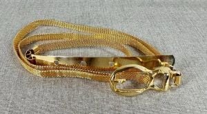 Vintage Narrow Gold Mesh Adjustable Belt - Fashionconservatory.com