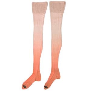 Vintage NWT 1920s Silk Stockings Ombre Peach Pink Van Raalte NOS Unused Size 9