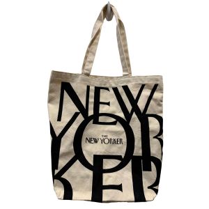 "The New Yorker" Natural Canvas Printed Tote Bag | Deadstock