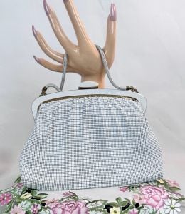 Vintage 70s Oroton White Mesh Handbag, Made in Germany
