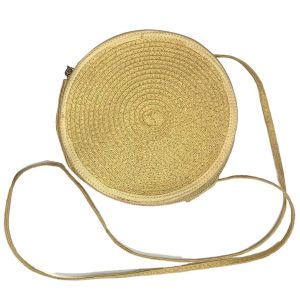 Y2K Round Woven Straw Shoulder Bag Natural Crossbody Purse - Fashionconservatory.com