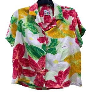 Vintage Jams World Orchadia Rayon Camp Shirt Floral Top M - Fashionconservatory.com