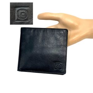 Black Leather Lambskin Bifold Wallet 