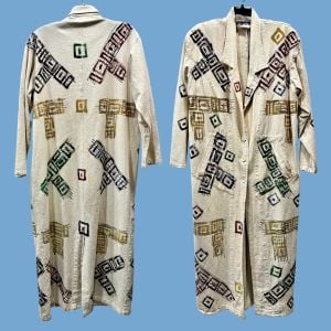 Vintage 90s Wearable Art Coat Hand Painted Artist Jacket