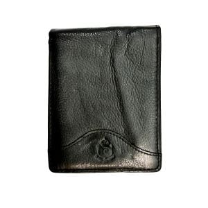 90s Black Leather Lambskin Bifold Wallet NEW Deadstock