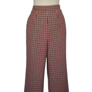 1970s Pendleton Wool Plaid Pants, High Waist Flat Front Slacks, Small - Fashionconservatory.com