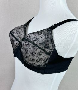 Vintage 60s Black Illusion Lace Bra by Pertform 38B - Fashionconservatory.com