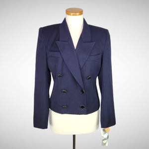 CHRISTOPHER Navy Double Breasted Blazer Classic Career Suit Jacket